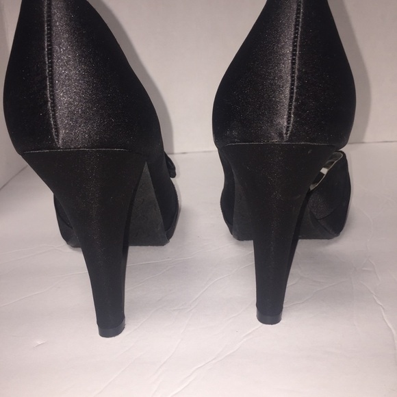 DAVID'S bridal michaelangelo black bow heels 10 - Picture 3 of 4